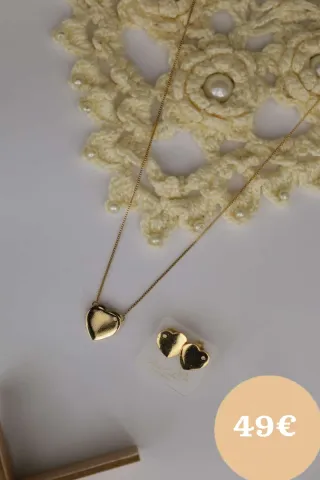 Conjunto Corazón Bañado en Oro