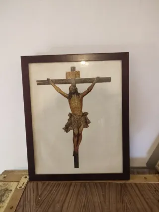 Cuadro antiguo Jesús crucificado