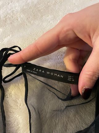 Vestido Zara tul transparencias azul T.M