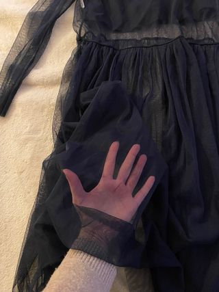 Vestido Zara tul transparencias azul T.M