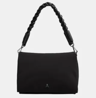 Bolso Scalpers negro asa larga y corta trenzada