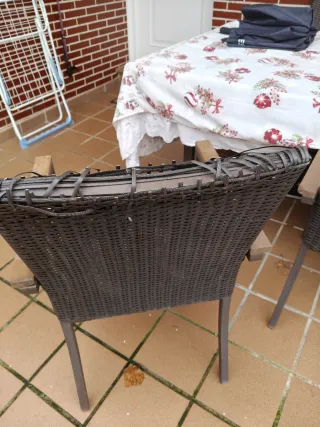 Mesa extensible jardín con 4 sillas