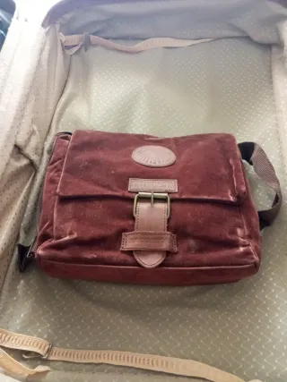 Bolso bandolera terciopelo marrón oscuro