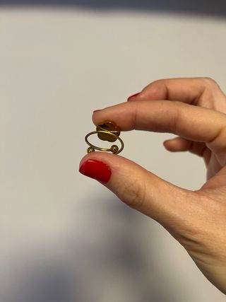 Anillo flor acero inoxidable dorado y negro