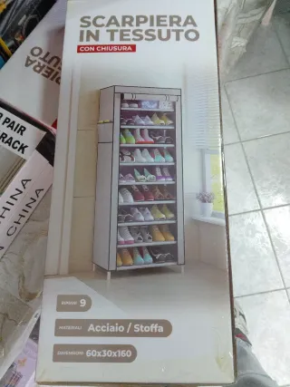 Scarpiera in tessuto con chiusura