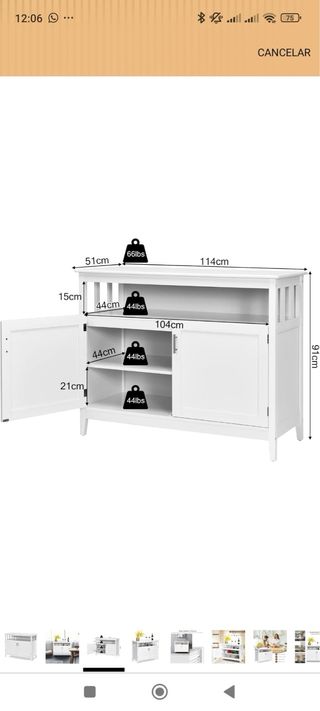 Mueble aparador blanco madera **sin abrir**