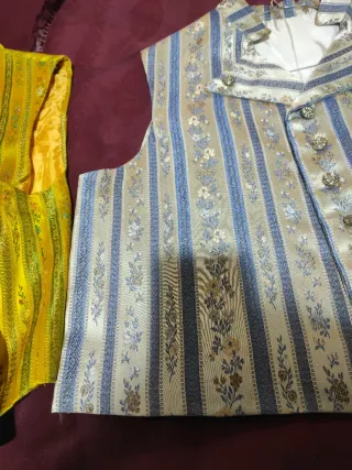 Chaleco Fallero Hombre Azul y Dorado