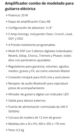 Amplificador Guitarra Harley Benton HB-20MFX