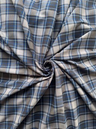 Tessuto lana misto stretch scozzese