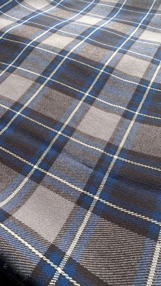 Tessuto lana misto stretch scozzese