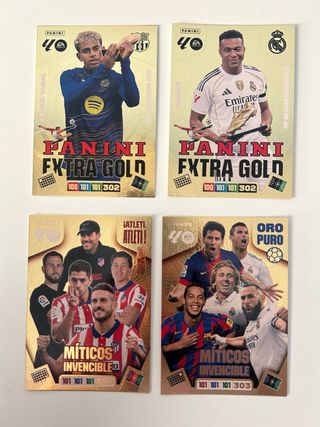 Lote 4 cromos Panini Extra Gold Míticos