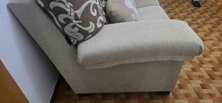 Sofá de salón tela beige y marrón