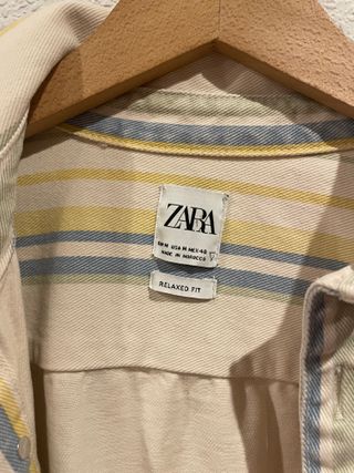 Chaqueta Zara Rayas Beige Multicolor
