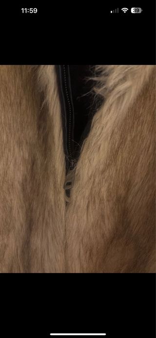 Abrigo pelo sintético beige/marrón