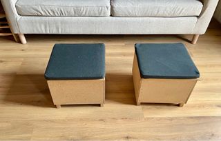 2 puffs/reposapiés/mesitas auxiliares madera Ikea