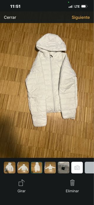 Abrigo plumífero blanco