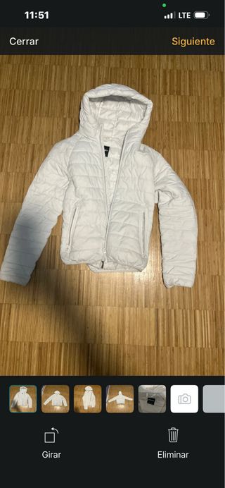 Abrigo plumífero blanco