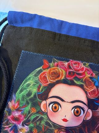 Mochila Frida Kahlo Tela Negra