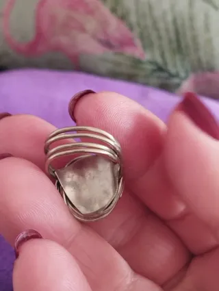 Anillo ajustable alpaca piedra ágata artesanal