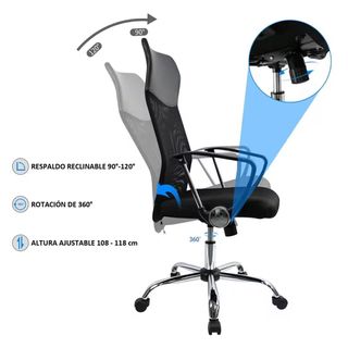 Silla de oficina ergonómica negra