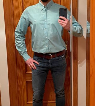 Camisa Tommy Hilfiger Verde Talla L