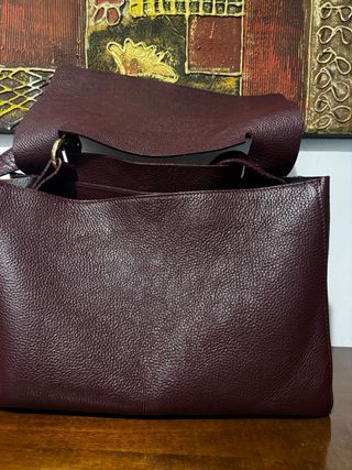 Borsa Vera Pelle Bordeaux/Testa di Moro