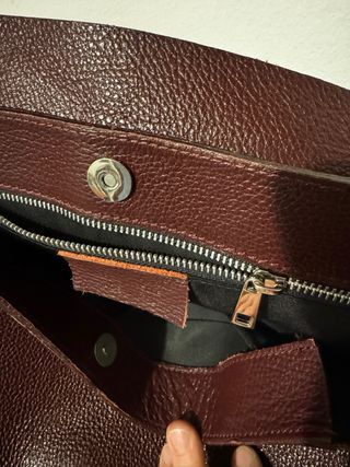 Borsa Vera Pelle Bordeaux/Testa di Moro