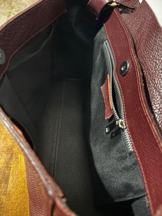 Borsa Vera Pelle Bordeaux/Testa di Moro