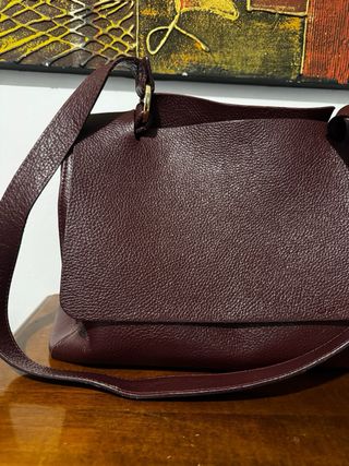 Borsa Vera Pelle Bordeaux/Testa di Moro