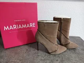 Botines Mariamare Beige y Dorado