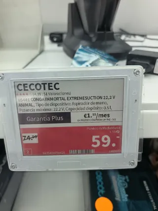 2 Aspiradoras Cecotec 22,2V Extreme Mano