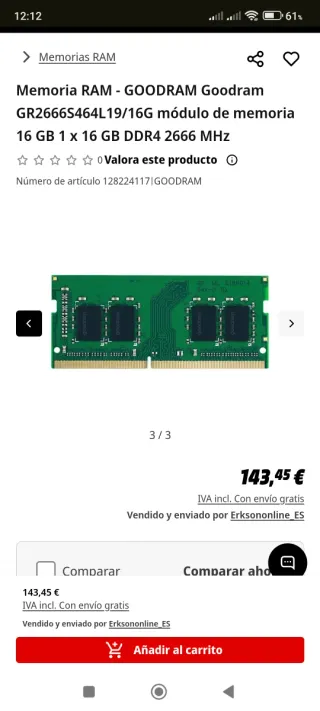 32GB DDR4 RAM Portátil Goodram
