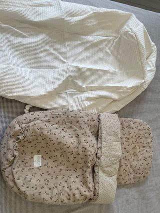 Saco capazo Uzturre + bolso floral + cubrecapazo