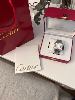 Reloj Cartier Santos Plata y Blanco