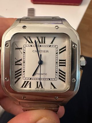 Reloj Cartier Santos Plata y Blanco