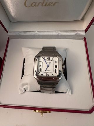 Reloj Cartier Santos Plata y Blanco