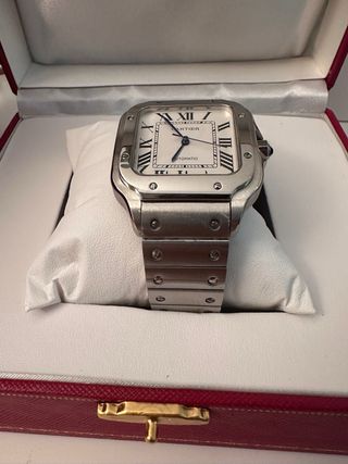 Reloj Cartier Santos Plata y Blanco