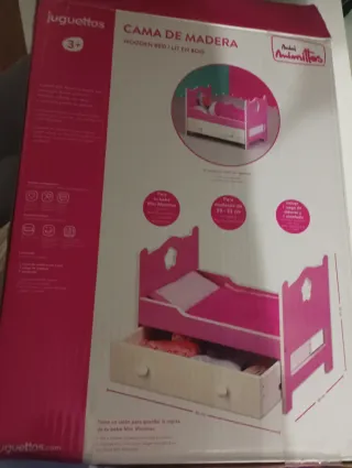 Cama de madera para muñecas Juguettos