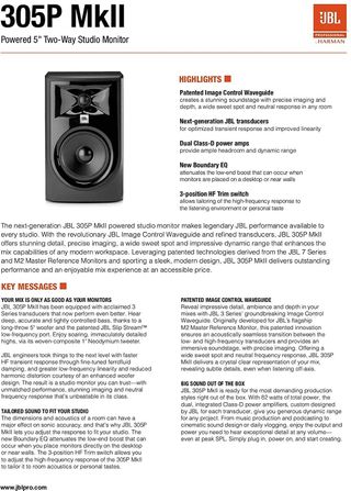 Monitor di riferimento JBL 305P MKII Studio