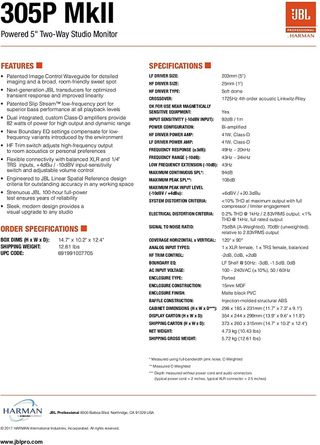 Monitor di riferimento JBL 305P MKII Studio