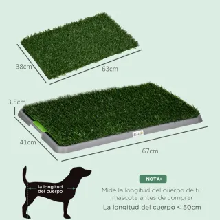 Box per sabbia per cani con 2 prati 67x41x3,5 cm