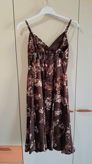 Vestito donna floreale marrone taglia 44 (M/L).