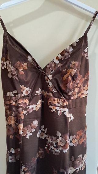 Vestito donna floreale marrone taglia 44 (M/L).