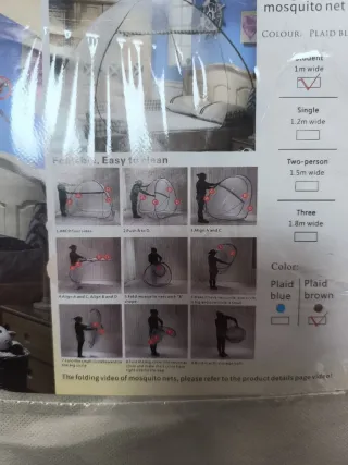 Mosquitera para cama 1m ancho