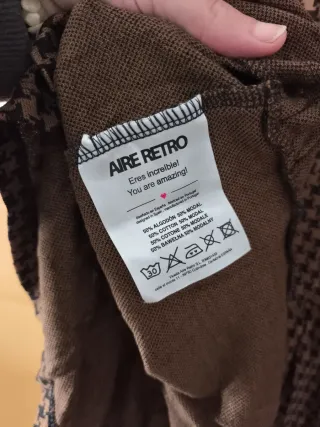 Vestido manga larga retro estampado