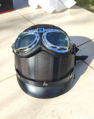 Casco Moto Retro Vintage Gafas Incluidas