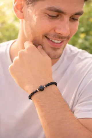 Pulsera Macramé. Escoge Mineral y color.