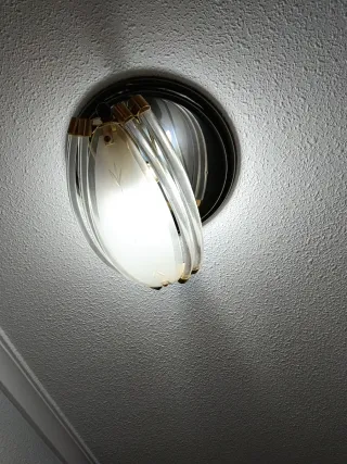 Lámpara Techo Vintage Cristal y Metal dorado