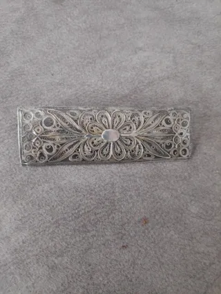 Broche Mantilla Plata Antigua