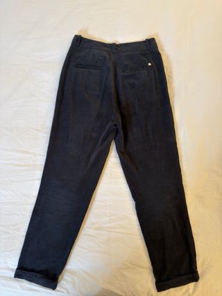 Pantalón Massimo Dutti Negro Corduroy Doble Pinza